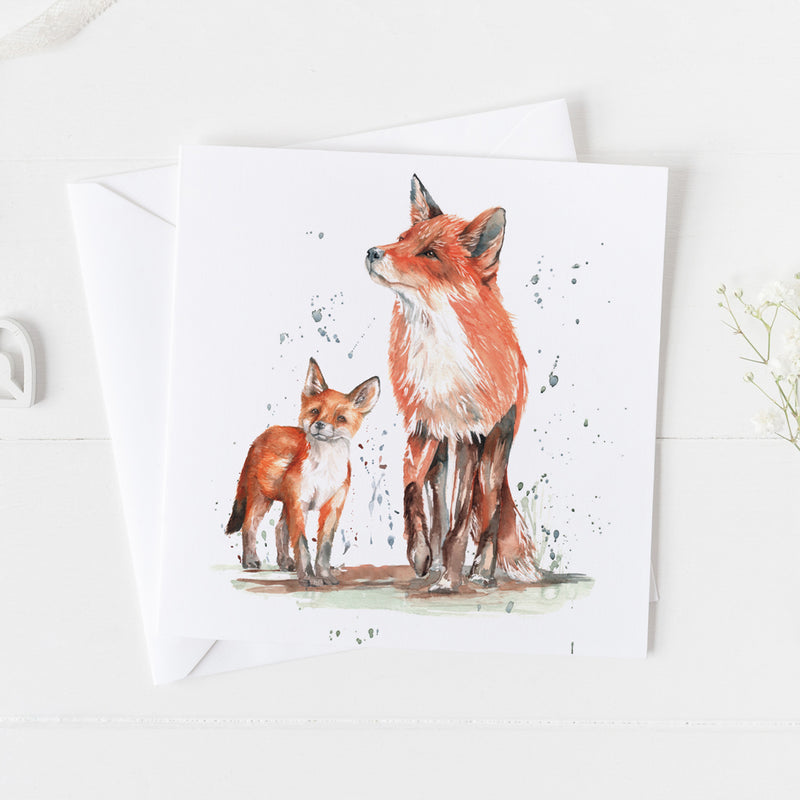 Fox and Cub Card