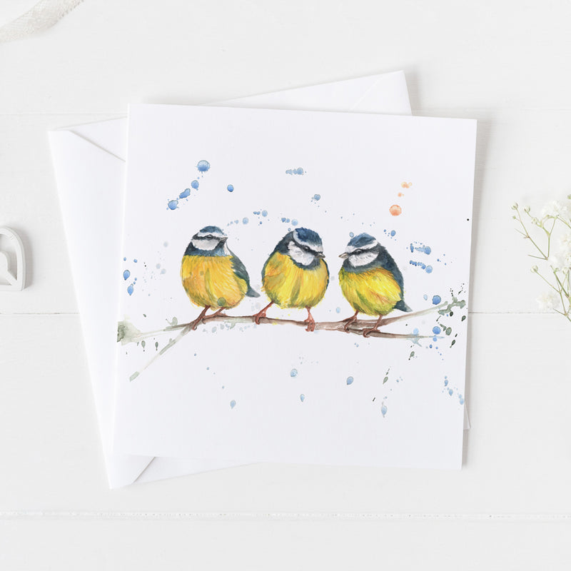 Blue Tit Trio Card