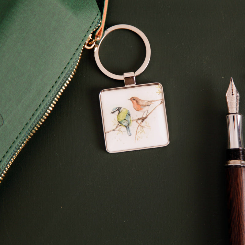 British Birds Design Metal Keychain