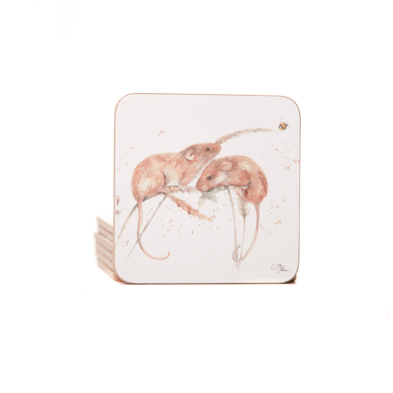 'The Field' Field Mice Watercolour DesignSet of 4 Coasters