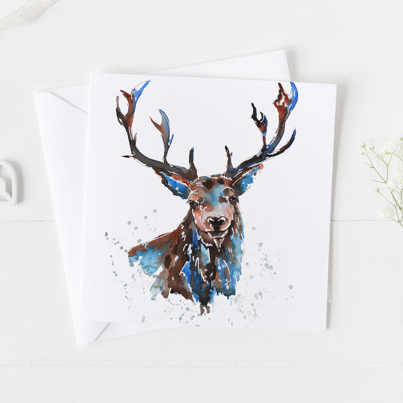 Stag Watercolour Card